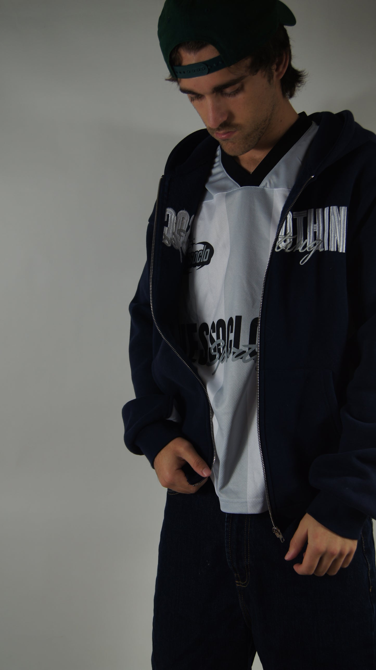 Navy Zip Hoodie